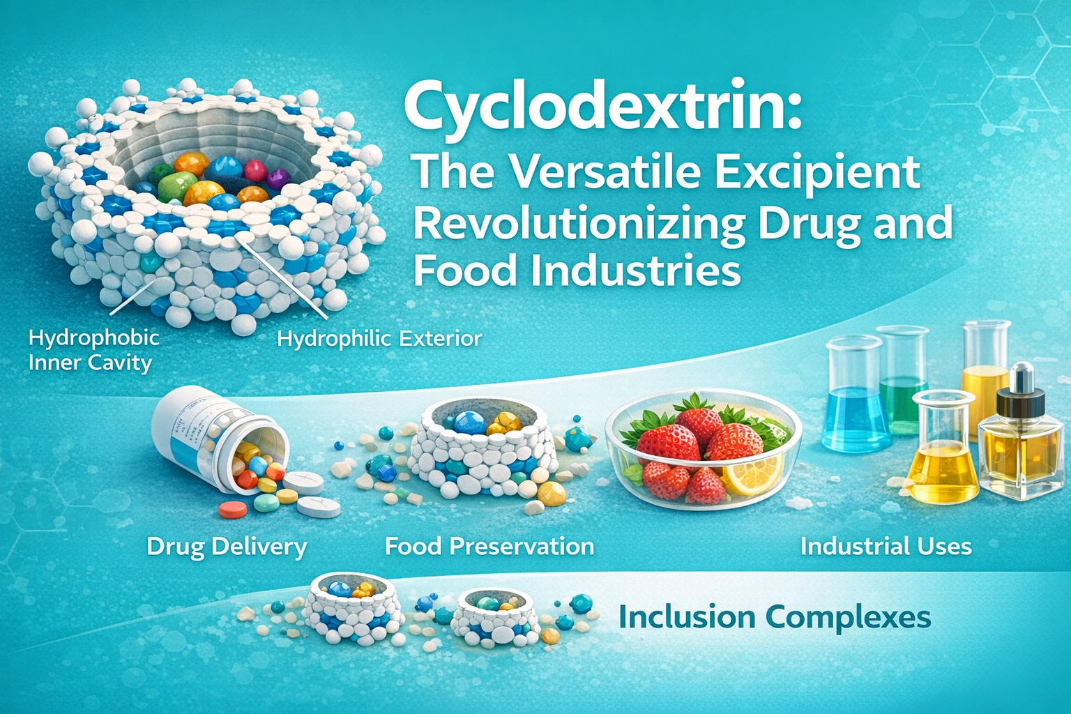 Cyclodextrin: An Excipient Versatile Réabhlóideach Tionscail Drugaí agus Bia